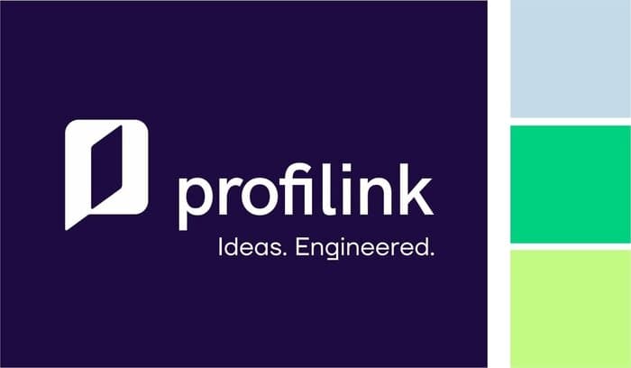 Логото на Профилинк със слоган.